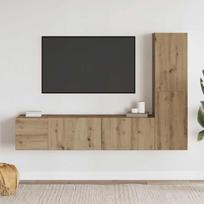 3 dalių sieninis televizoriaus spintelės komplektas Artisan Oak