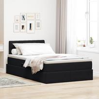 Saugos lova su čiužiniu su saugykla Juoda 120 x 200 cm Aksomas