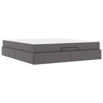 Lovos rėmas su čiužiniu su čiužiniu 2 pcs Pilka PVC