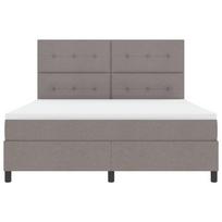 Kiemas lova su čiužiniu su LED Taupe 180 x 200 cm audinys