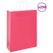 Popieriniai maišeliai 250vnt. su rankenomis, rožinis 32x12x42cm