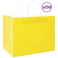 Popieriniai maišeliai 250vnt. su rankenomis geltonos 32x22x24cm