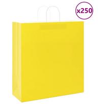 Popieriniai maišeliai 250vnt. su rankenomis geltonos 45x17x48cm