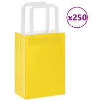 Popieriniai maišeliai 250vnt. su rankenomis geltonos 15x8x21 cm