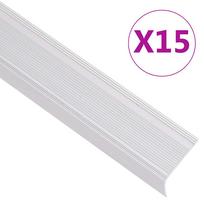 Profiliai laiptams, 15vnt., sidabro, 90 cm, aliuminis, L formos