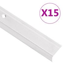 Profiliai laiptams, 15vnt., sidabro, 100cm, aliuminis, L formos
