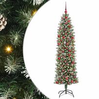 Dirbtinis lieknas Kalėdų medis su 300 LED Žalia ir balta 180 cm