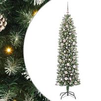 Dirbtinis lieknas Kalėdų medis su 300 LED Žalia ir balta 180 cm
