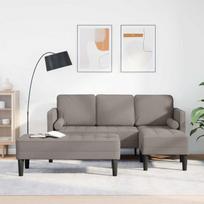 Sofos komplektas su pagalve 2 pcs Taupe Poliesteris