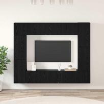 TV spintelių komplektas 8 pcs Juodas ąžuolas Apdirbta mediena