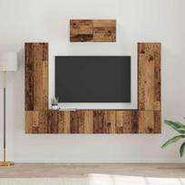 TV spintelių komplektas 7 pcs Senovinis medis Apdirbta mediena