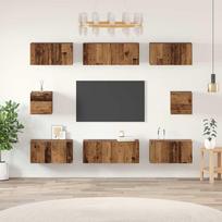 TV spintelių komplektas 8 pcs Senovinis medis Apdirbta mediena