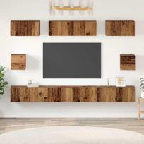 TV spintelių komplektas 8 pcs Senovinis medis Apdirbta mediena