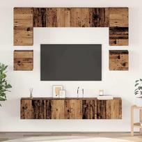 TV spintelių komplektas 8 pcs Senovinis medis Apdirbta mediena
