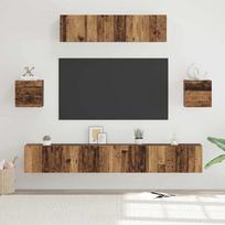 TV spintelių komplektas 7 pcs Senovinis medis Apdirbta mediena