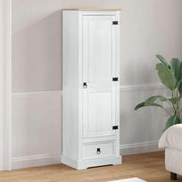 Spintos su stalčių Balta 55 x 38 x 170 cm Kietos pušies mediena