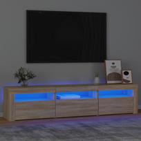 Televizoriaus spintelė su LED apšvietimu, ąžuolo, 180x35x40cm