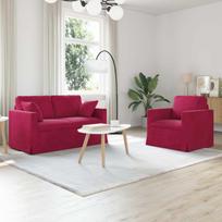Sofos komplektas 2 pcs Vyno raudona 138 x 78 x 80 cm Aksomas