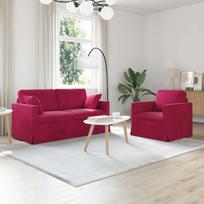Sofos komplektas 2 pcs Vyno raudona 158 x 78 x 80 cm Aksomas
