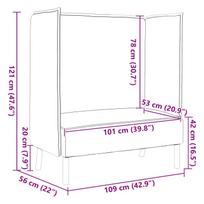Aukštos nugaros sofa 101cm Šviesiai pilka audinys