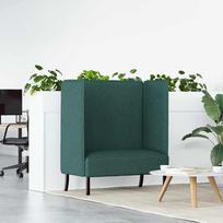 Aukštos nugaros sofa 101cm Tamsiai žalia audinys