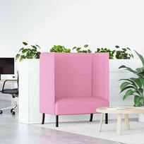 Aukštos nugaros sofa 101cm Rožinė audinys