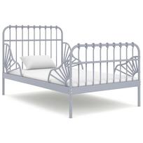 Išskleidžiamas lovos rėmas, pilkas, 80x130/200cm, metalas