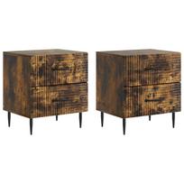 Šalia lovos spintelė 2 pcs Dūminio ąžuolo 43 x 34,5 x 47,5 cm