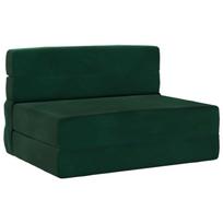 Sulankstomas Sofas-Lova Tamsiai žalia 190 x 70 x 15 cm Aksomas