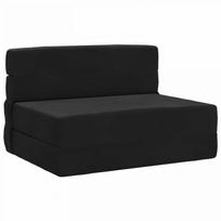 Sulankstomas Sofas-Lova Juodas 190 x 100 x 15 cm Aksomas