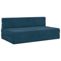 Sulankstomas Sofas-Lova Mėlyna 203 x 152 x 15 cm Aksomas