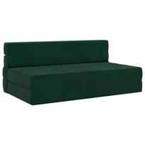 Sulankstomas Sofas-Lova Tamsiai žalia 203 x 152 x 15 cm Aksomas