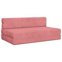 Sulankstomas Sofas-Lova Rožinė 203 x 152 x 15 cm Aksomas