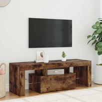 Televizoriaus spintelė su LED, dūminio ąžuolo, 120x35x40cm