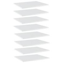 Knygų lentynos plokštės, 8vnt., baltos, 60x50x1,5cm, MDP