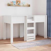 Vaikų dvigulė lova Balta 75 x 190 cm Apdirbta mediena