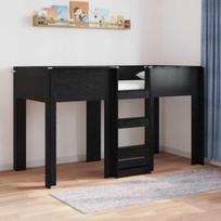 Vaikų dvigulė lova Juodas ąžuolas 75 x 190 cm Apdirbta mediena