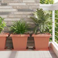 Augalų vazonai 24 pcs Raudona plyta 38 x 38 x 30 cm Plastmasė