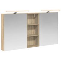 Vonios spintos komplektas su lentyna 3 pcs 130 x 14,5 x 70 cm
