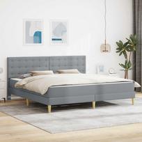 Lovos rėmas su čiužiniu Šviesiai pilka 180 x 200 cm audinys