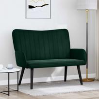 Dviejų vietų sofa Tamsiai žalia 115 x 61 x 87 cm Aksomas