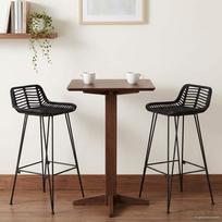 Baro taburetė 2 pcs Juodas 44 x 46 x 91 cm Ratana ir Plienas