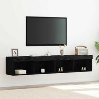 TV spintelių komplektas 2 pcs juoda ąžuolo 80 x 30 x 30 cm
