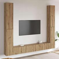 6 dalių sieninis televizoriaus spintelės komplektas Artisan Oak