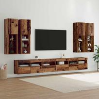 TV sieninio kabineto komplektas 7 pcs Senovinis medis