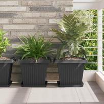 Augalų vazonai 6 pcs Juoda 33 x 33 x 26 cm Plastmasė