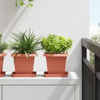 Augalų vazonai 24 pcs Raudona plyta 16 x 16 x 14 cm Plastmasė