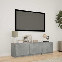 TV spintelė su LED su LED Betono Pilka 140 x 34 x 40 cm