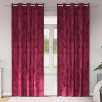 Aksominio tipo užuolaidos 2 pcs Vyno raudona 260 x 140 cm