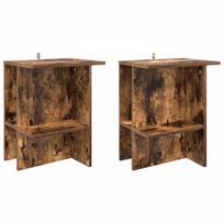 Kavos staliukas 2 pcs Dūminio ąžuolo 40 x 30 x 49 cm